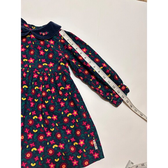 VINTAGE GYMBOREE RAINBOW TAG Girls Medium 2-3 Years Old CORDUROY FLORAL DRESS - Picture 4 of 12